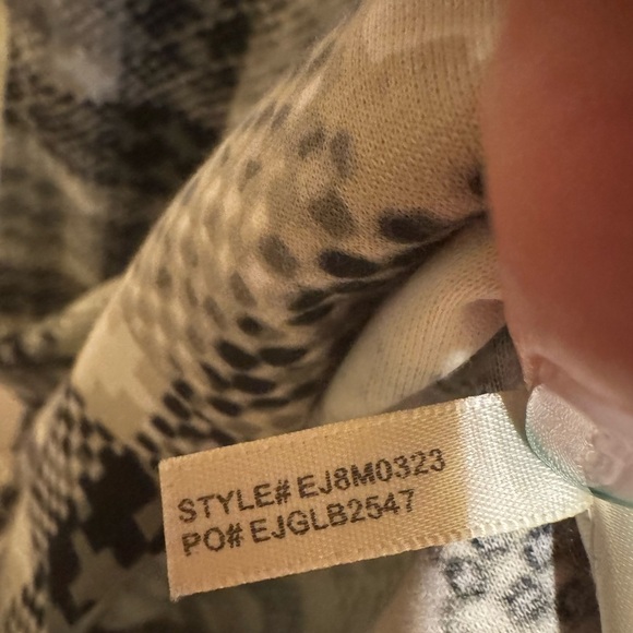 Eliza J. Sheath Short Sleeve Printed Sophisticated Dress Black Tan Sz 6 - Picture 9 of 12